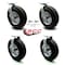 Service Caster 12 Inch Black Pneumatic Wheel Caster Swivel with Swivel Locks and 2 Rigid, 2PK SCC-100S3506-PNB-BSL-2-R-2 - alternate 3